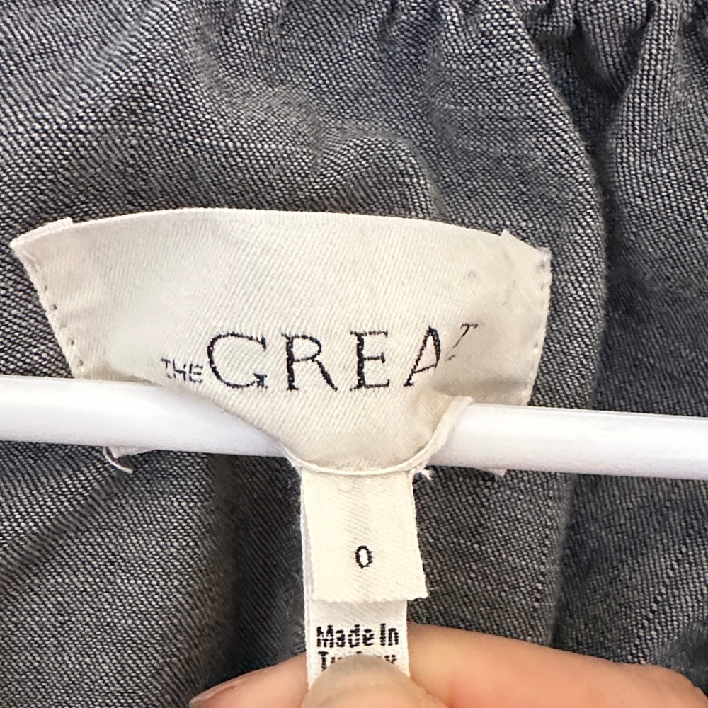 THE GREAT. Charcoal Long Sleeve Blouse - Picture 2 of 4